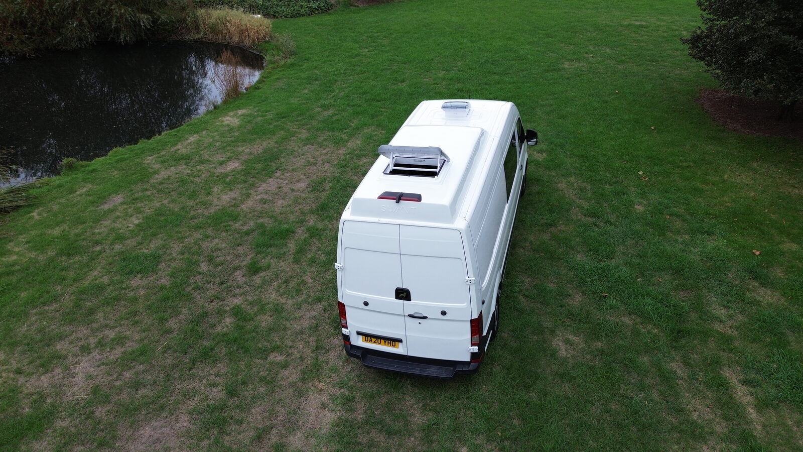 Rear view of the GRP roof pod